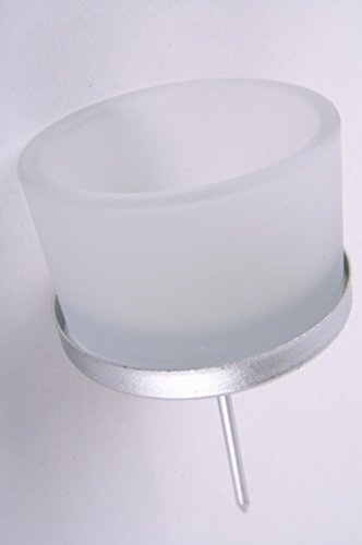 4 Teelichthalter aus matten Glas auf Stecker für Kränze. 4 Stück