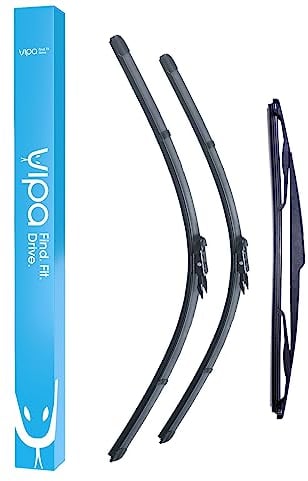 Vipa Car Parts Premium Wiper Blade Set | fits: VAUXHALL ZAFIRA MK2 B MPV (Jul 2005 to Dec 2015) | All-Weather Performance | Durable, Streak-Free Windshield Wipers | Easy Installation