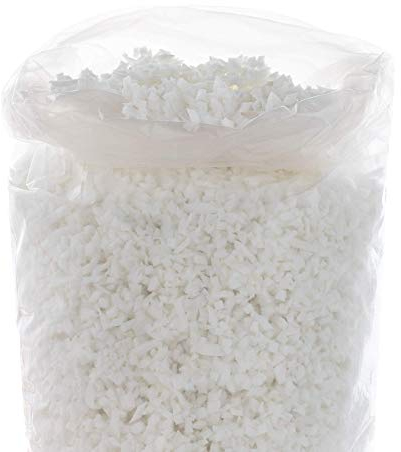 Linenspa Premium geschredderter Memory-Schaum – hochwertiger weißer Bastelschaum – Ersatzfüllung für Kissen, Sitzsäcke, Stühle, Hundebetten, Stofftiere und Handwerk, 1,1 kg