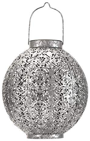 Pauleen 48069 Sunshine Aura Solar-Laterne marokkanisch Silber für außen - Balkon oder Garten