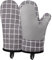 Micacorn Oven Gloves Heat Resistant, Silicone with Cotton Double Oven Mitts with Cotton Lining and Non-Slip Surface for Cooking Baking Grilling Barbecue Microwave Gauntlet (Grey)