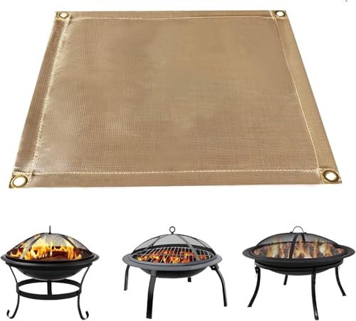 Tapis de brasero | Tapis ignifugé | Tapis de Barbecue au Charbon de Bois | Tapis de Barbecue | Couverture Ignifuge | Tissu Ignifuge pour protéger la terrasse, Le Patio, l'herbe, Le Bois | Pliable et