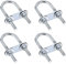 sourcing map 4 Satz Runde U-Bolzen Stahl M6 mit Mutter Platte Scheiben 25mm Innen 70mm Lang
