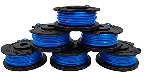 Hsthe Sea 6 pezzi Confezione bobine per decespugliatore per filo di ricambio per tagliaerba Greenworks, diametro 1,65 mm (0,065 pollici), da applicare ai tagliabordi a batteria Greenworks da 24 V 40 V