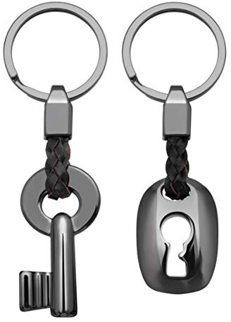 2PCS Personalisierte Paar Keychain Leder Schlüsselanhänger - Mode Accessoires mit Herzdesign - Schmuck Metall Schlüsselanhänger Individuell Gestalteter Schlüsselanhänger Herzförmige