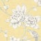 Full Roll Ellis Yellow Wallpaper Floral Birds Linen Effect Metallic