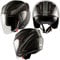 A-Pro Doppeltvisier Motorradhelm Jet Zertifikat ECE 22-05 City Matt Schwarz Silber XL