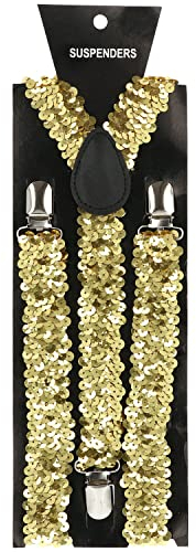 Folat 65686 Hosenträger mit Pailletten Gold