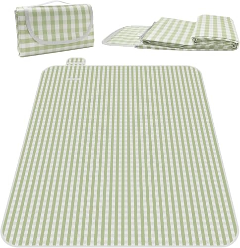 AIDUCHO Picknickdecke 150x200cm, wasserdichte Faltbare Picnic Blanket, Oxford-Stoff Stranddecke mit Tragegriff, Leicht und Tragbar Campingdecke für Strand, Park, Camping und Wandern (Grün)