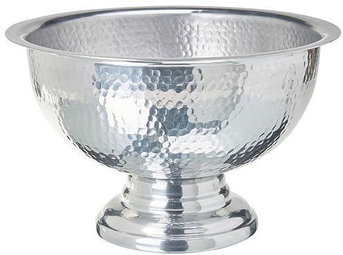 Beliani Dekoschale Silber Aluminium Champagner Kühler Gepresste | Metall, Glänzend, Handgefertigt, Benötigt keine Montage, 36 x 36 x 22 cm