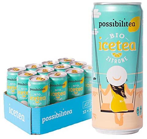 Possibilitea Bio Eistee Zitrone (12 × 330 ml Dose) – Zitronengeschmack, bio, vegan, still & klimaneutral – Ice Tea – Organic – Cold Tea – Lemon