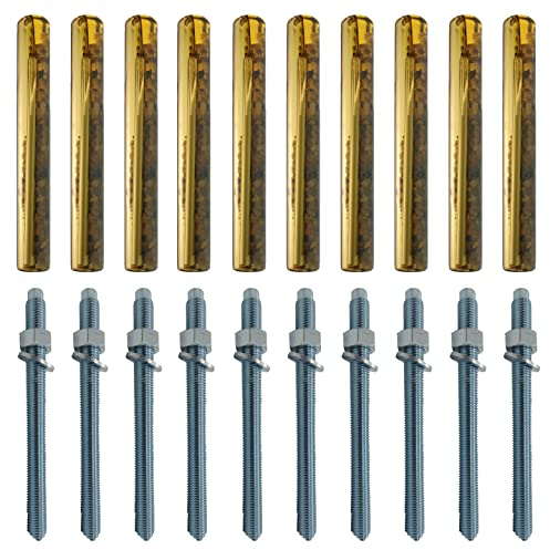 10x Remstaler VERBUNDANKER + ANKERSTANGE im SET | Stahl verzinkt/Edelstahl A4 | M8 M10 M12 M16 M20 | -HÖCHSTE QUALITÄT- direkt vom Hersteller (Verzinkter Stahl, M8x150 / 10 Stk.)