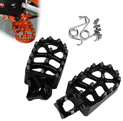 Motorrad Dirt Bike Fußrasten Fußstütze Pedale für KTM SX SXF EXC EXCF XC XCF XCW XCFW SMC 65 85 125 150 200 250 350 450 530 für Husqvarna Schwarz