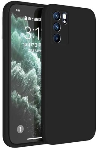 Topme Cover per OPPO Reno6 5G (6.43 Inches) Custodia Case, Protezione Della Pelle Della Custodia in Silicone Tpu - Nero