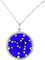 Collier femme avec pendentif Murrina Milefiori Venise en verre original de Murano et argent 925 diamètre 23, media, Argent sterling, Verre de Murano
