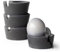 BETOLZ® Design Eierbecher 4er Set aus Beton/Eierbecher stapelbar/Egg Cups/Eierbecher Design - minimalistisch & modern, für Jede Eiergröße - inkl. Löffelhalter