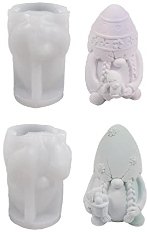 Wichtel Kerze Silikonform niedliche Ostereierschale Zwerg Gips Silikonform Alter Mann Ornamente Form für Heimwerker Silikon Wichtelform für Harz/Beton