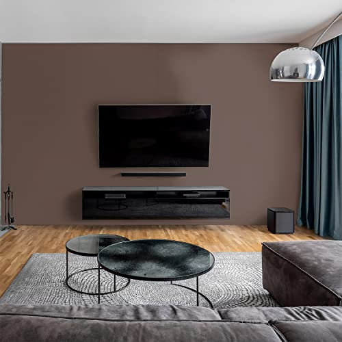dedeco Wohnzimmerrückwand TV-Wand Wandpaneel Wohnrückwand Rückwand Tapetenersatz, Motiv: Unifarbe braun, 300 x 150 cm, Nano-Protect: hochglanz, wasserfest, robust, als Wandverkleidung aus Aluminium