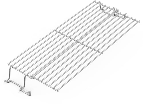 Onlyfire Edelstahl Warmhalterost für Weber Spirit I & II 300 Serie Gasgrill (mit Frontknöpfen), Ersatzteile für Spirit E/S-310 E/S-320 E/S-330 SP-330, 180° Faltbar, Mehr Grillfläche mit Extension Rack