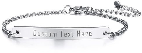 Cupimatch Personalisierte Armbänder Damen Armband mit Gravur Klassische Glänzende Freundschaft Brautjungfer Schmuck Set Hochzeit Armschmuck für Frauen 1