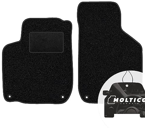 moto-MOLTICO Vorne Fußmatten Auto Velours Autoteppiche Schwarz Automatten Set 2-teilig passend für VW Bora Golf IV 1997-2005