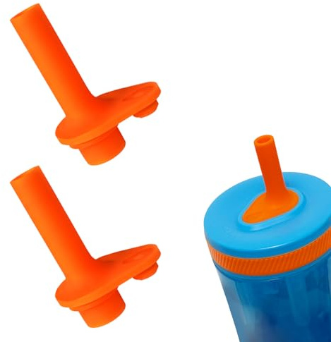2pcs Bite Valve Compatible with Zak Designs Kelso 15 oz Water Bottle,Replacement Orange Bite Valve,Silicone material,BPA-Free and Durable