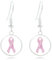 NCQiFei Cancer du Sein Ruban Rose Boucles D'Oreilles à Tige Octobre Pour La Sensibilisation Au Cancer Du Sein, éLégants Accessoires Boucles D'Oreilles Pendantes En Forme De Cœr Pour Femmes