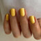 Faux Ongles Court MouyouGlow,Carré Jaune Unicolore Glossy Press on Nails avec Colle à Ongles,Yellow Brillant Acryl Fake Nails