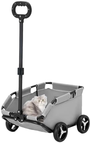 Kinderwagen Für Hunde, Rollender Katzenträger, Haustierwagen, 4 Räder, Leichter, Zusammenklappbarer Trolley, Hundewagen Für Reisen, Einkaufen, Spazierengehen, Spielen, Katzen-Reiseträger, Wasserdichte