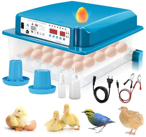 Daromigo 36 Eier Brutmaschine Vollautomatisch, Brutautomat Vollautomatisch Hühner mit Feuchtigkeitsüberwachung und Automatischer Eierrotation