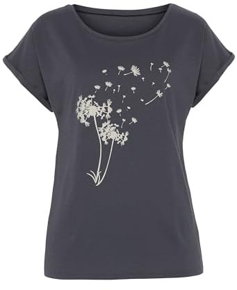 VIVANCE Damen T-Shirt | mit Frontdruck, Rundhalsausschnitt, Baumwolle für ein leichtes Tragegefühl