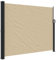 vidaXL Seitenmarkise, Sichtschutz Ausziehbar, Windschutz Sonnenschutz für Garten Balkon Terrasse, Seitenrollo Seitenwandmarkise, Beige 160x300cm