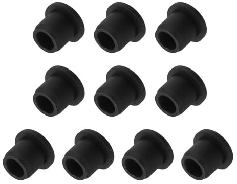 sourcing map 10 PCS Silicone Stopper Replacement Plug for Salt Shakers, 2/5in(11mm) Reusable Salt Shakers Hollow Stopper Sealing Plug for Flower Pot Bottle, Black