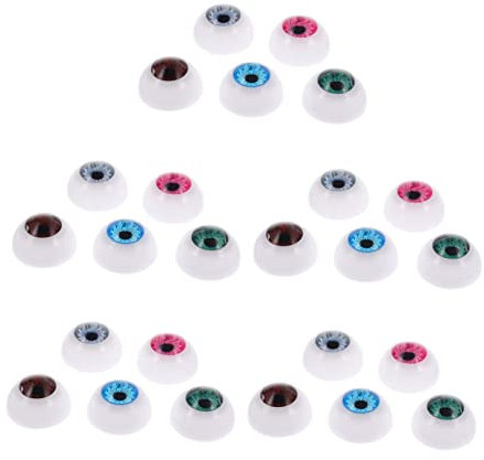 TEHAUX 50pcs Doll Decorative Acrylic Eyes Blue for Eyes Mask Doll DIY Eyes Eyeballs for DIY Craft Round Acrylic Eyes Half Eyeballs Props Creepy Horror