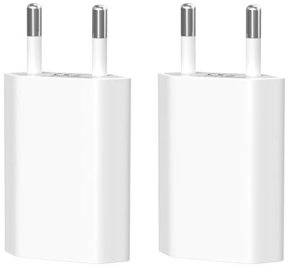 Stecker für USB Ladekabel, 5V1A Netzteil für iPhone Tablets, eBook Reader, MP4, Smartphones, iWatch, Kameras, 2er Pack 5W Ladegerät, Netzstecker Adapter Plug