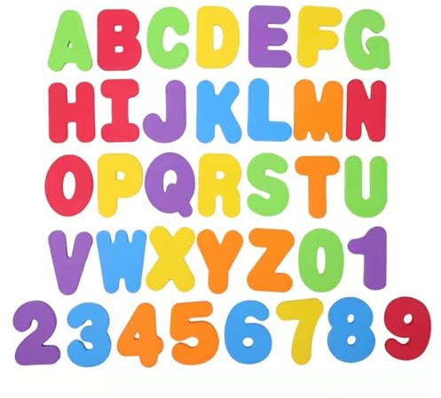 AYNKH 36 Pcs Schaumstoff-Buchstaben und Zahlen für Baby Lernen, abnehmbare pädagogische Bad Alphabet Buchstaben, kreative weiche Kinder Schaumstoff Badespielzeug (Floating Buchstaben A-Z, Zahlen 0-9)
