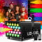NZQXJXZ Nebelmaschine mit 24 bunten LED Lichteffekten - 1200W Rauchmaschine & 2500CFM Nebel mit 1 kabelgebundenem Empfänger & 2 drahtlosen Fernbedienungen Perfekt für Halloween, Hochzeit, Weihnachten