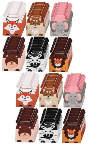 Beaupretty 60 Stk Süßigkeiten Box süße Pappschachteln Kuchenboxen für Tierkisten Keksbehälter Fuchs kuschelig belohnung cookie Kuchenverpackungshalter Keksdosen tragbar Weißer Karton