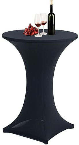 Raxove Bartisch-Dekoration, Cocktailtisch-Abdeckung, einfarbig, Party-Tischdecken, Cocktail-Tischdecke, passgenau, Stretch-Cocktail-Tischdecke für runde Tische, Bar- -Zubehör