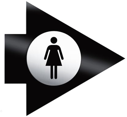 Schild Wegweiser Pfeil WC Damen Richtung rechts selbstklebend