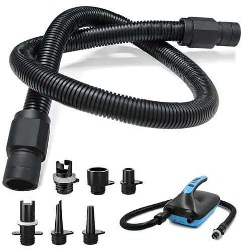 L&W Luck Kit Adaptateur de Pompe Sup, Adaptateur de Pompe Gonflable, Tuyau à air avec 6 Buse de Valve d'air, Accessoires de Rechange pour Stand Up Paddle et Gonflables (Style 1)