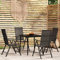 Fasba Garten Essgruppe Set 5-TLG. Gartengarnitur Sitzgruppe Sitzgarnitur Gartenset Gartenmöbel Tisch Stühle Schwarz