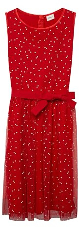 s.Oliver Ärmelloses Mesh-Kleid mit silbernen Pünktchen