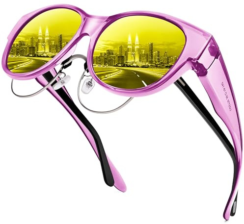 URUMQI Nachtfahrerbrille Blendschutz für Autofahrer Damen Herren | Polarisiert Nachtsichtbrille für Brillenträger,Nachtbrille zum Autofahren, blendfrei, ideal bei Nacht, Regen, Nebel