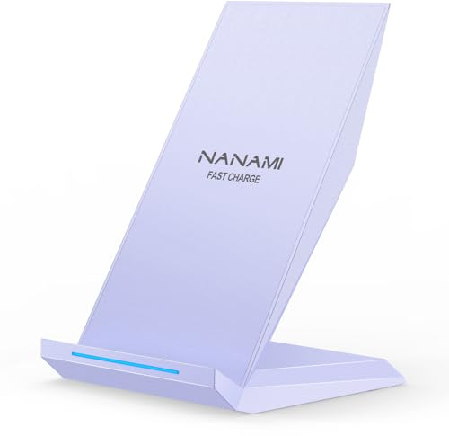 NANAMI Wireless Charger for Samsung and iPhone, Charging Stand for Galaxy | Compatible with Galaxy S26/S25/S24/S23/S22/S21/S20 and iPhone 17/16/15/14/13/12/11/X/XS/XR, 10W & 7.5W wireless charging