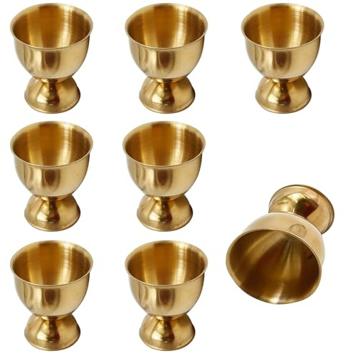 Hunphy 8 Stück Korrosionsbeständige Eierhalter, Eierständer aus Edelstahl, Eierablage für Frühstück, Gold Eierhalter, Küchengeräte zum Kochen von Eiern am Frühstück und Mittagessen