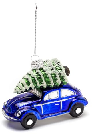 Volkswagen 3B2087790287 Weihnachtsbaumanhänger Käfer Weihnachtsbaum Christbaumschmuck Weihnachten Tannenbaum, blau