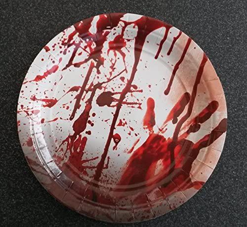 8 platos de papel Halloween Diámetro 23 cm gruseln schream sangre Halloween