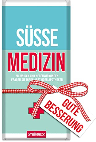 STEINBECK Gute Besserung 100g Schokolade Geschenk Vollmilch Süße Medizin Gesundheit Kopf hoch