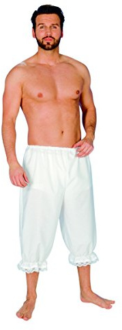 Andrea-Moden Pluderhose weiß Herren Spitzendetail (46/48)